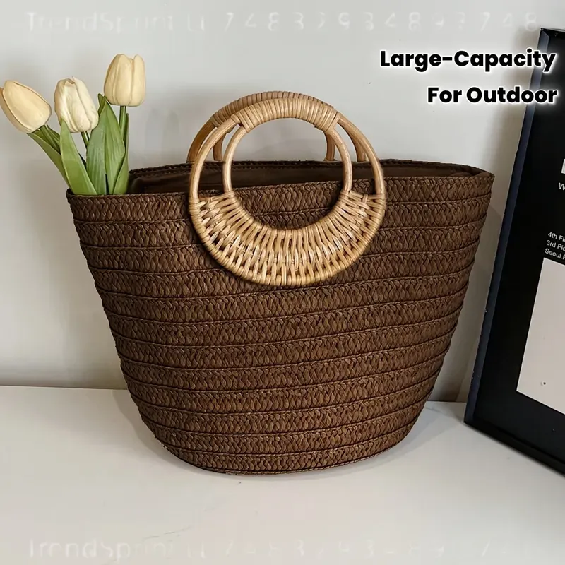 Women Summer Woven Paper Tote  - Tote Bag Beach review and price