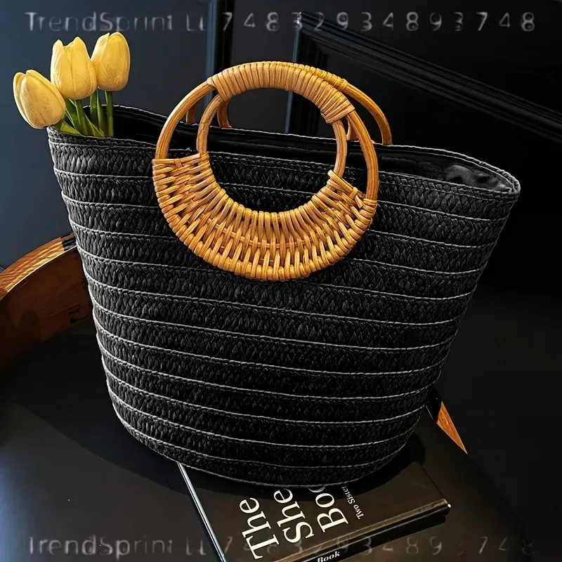 Women Summer Woven Paper Tote  - Tote Bag Beach review and price