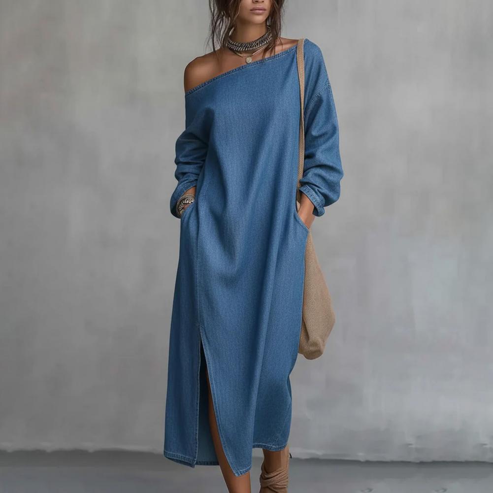 Women's One Shoulder Long Slee - Linen Dress Wrap review and price