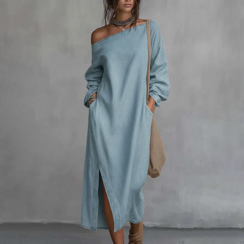 Women's One Shoulder Long Slee - Linen Dress Wrap review and price