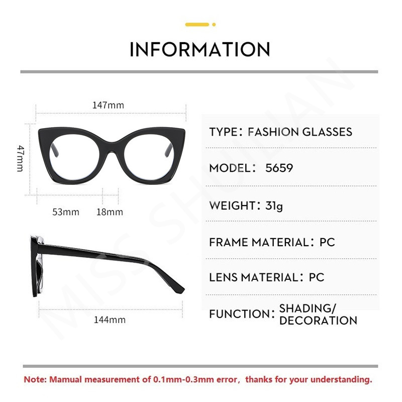 New Fashionable Women Eyeglass - Sunglasses Cat Eye review and price