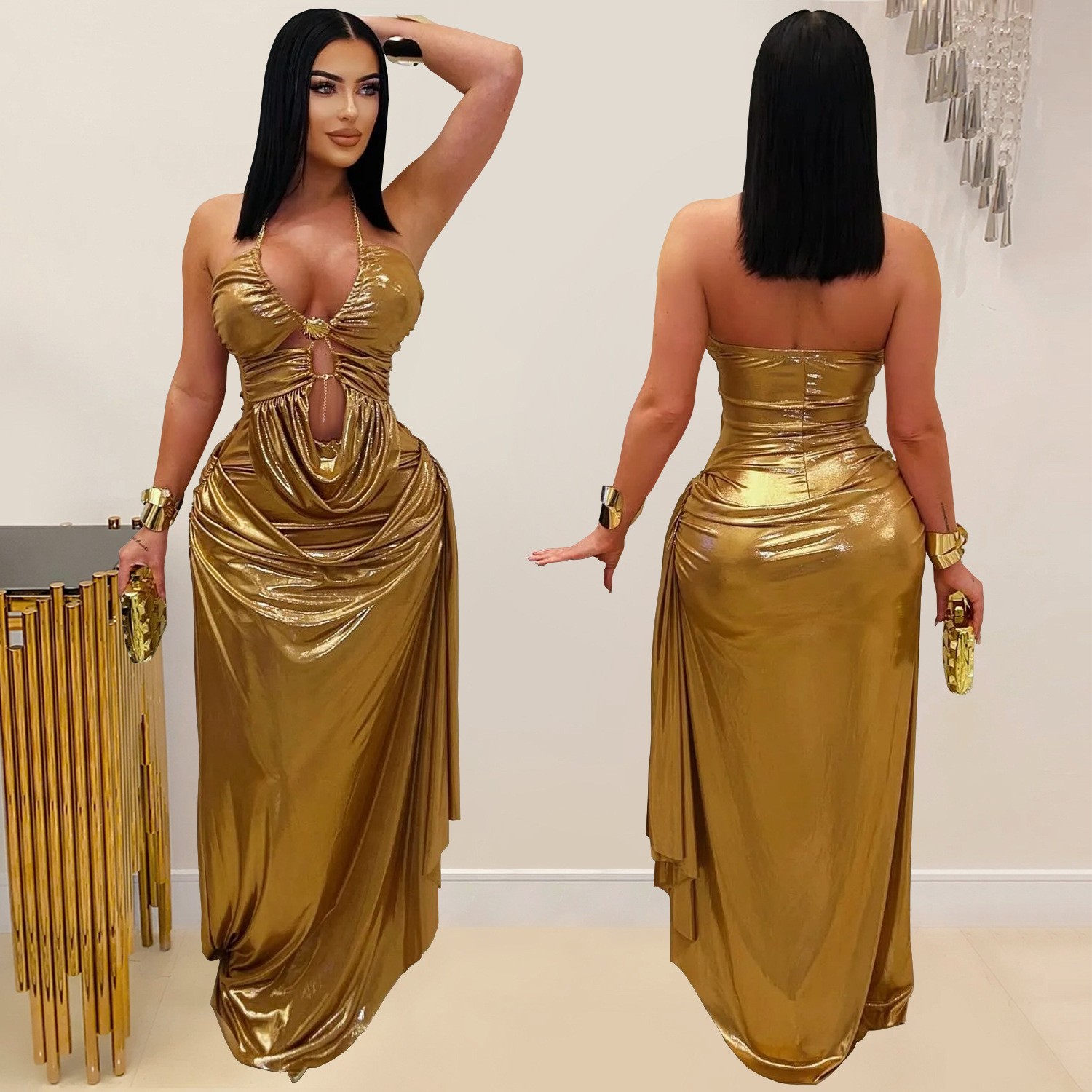 Wedding Guest Dress Evening Ha - Maxi Dress Halter review and price