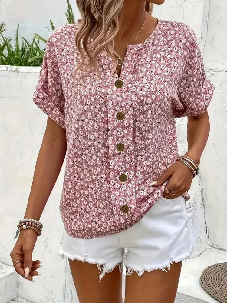 Plus Size Women's Shirts 2025  - Romper Floral Print review and price